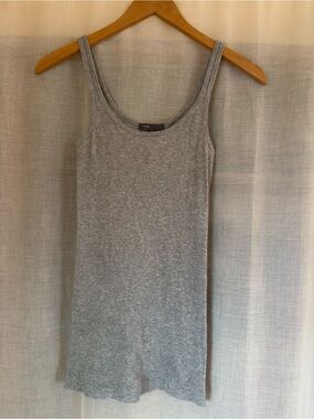 ☁️✨ Vince Heather Grey Ribbed Longline Tank Top ✨